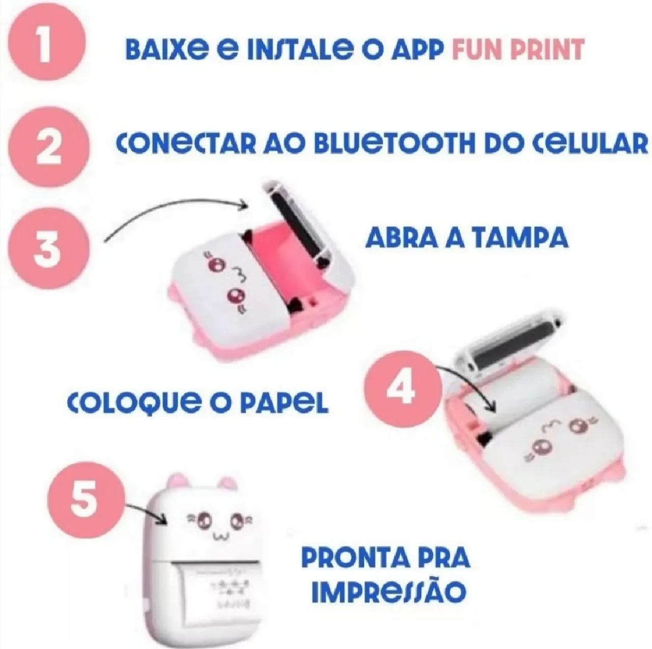 Impressora térmica portátil gatinho - Foto 4