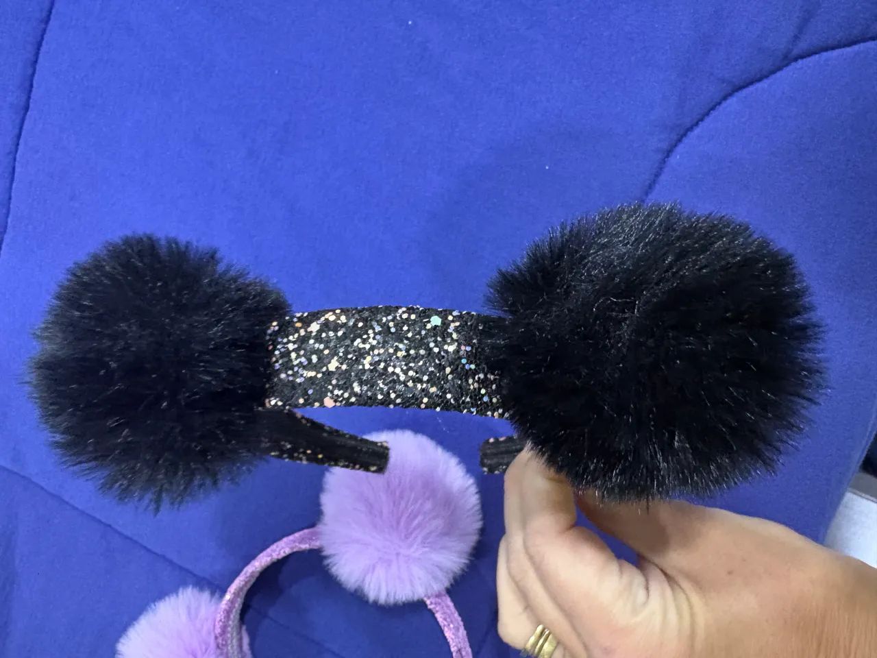 Kit 2 tiaras com Pompom e glitter - nova 