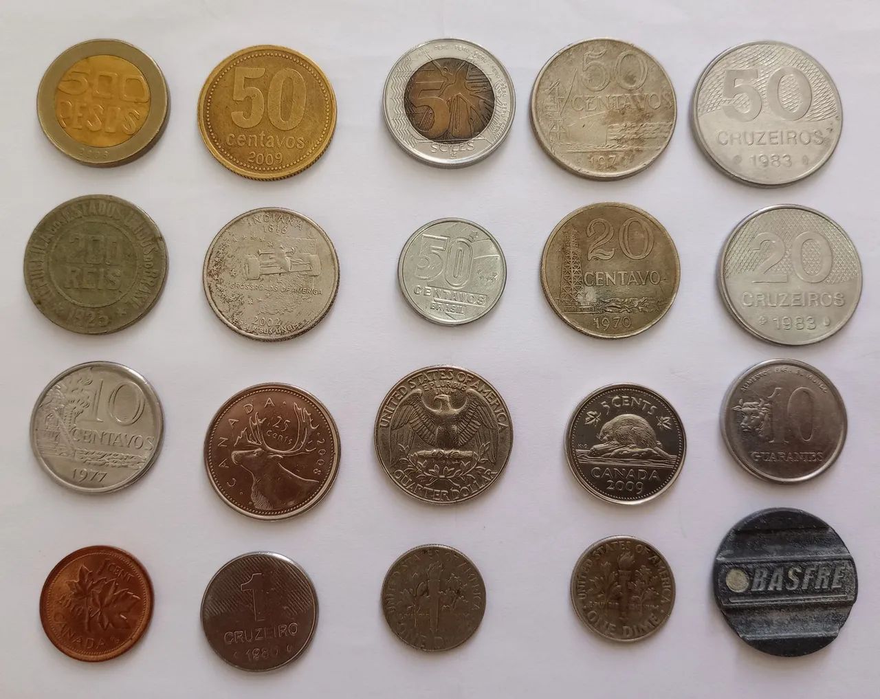 Moedas antigas de diversos países