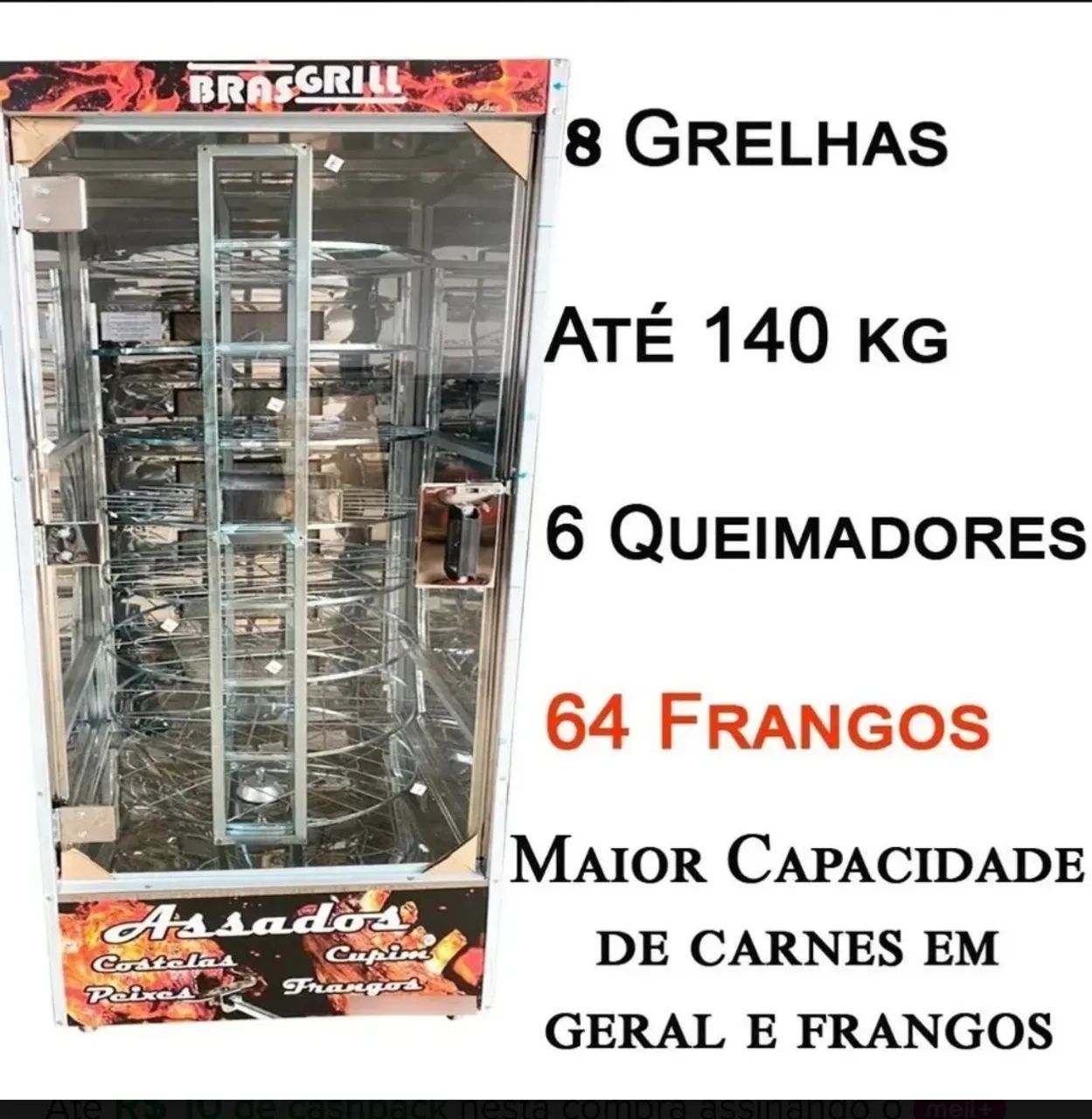Máquina de assar frango Bras Grill