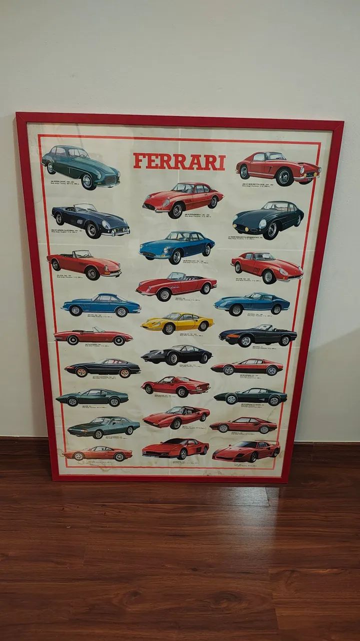 Poster original Ferrari com moldura nova 