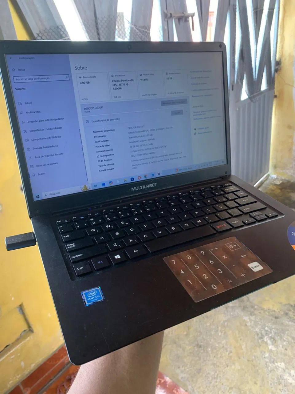 Título: Notebook Multilaser Quad Core Pentium 4GB (Algumas teclas falhando) - Foto 3