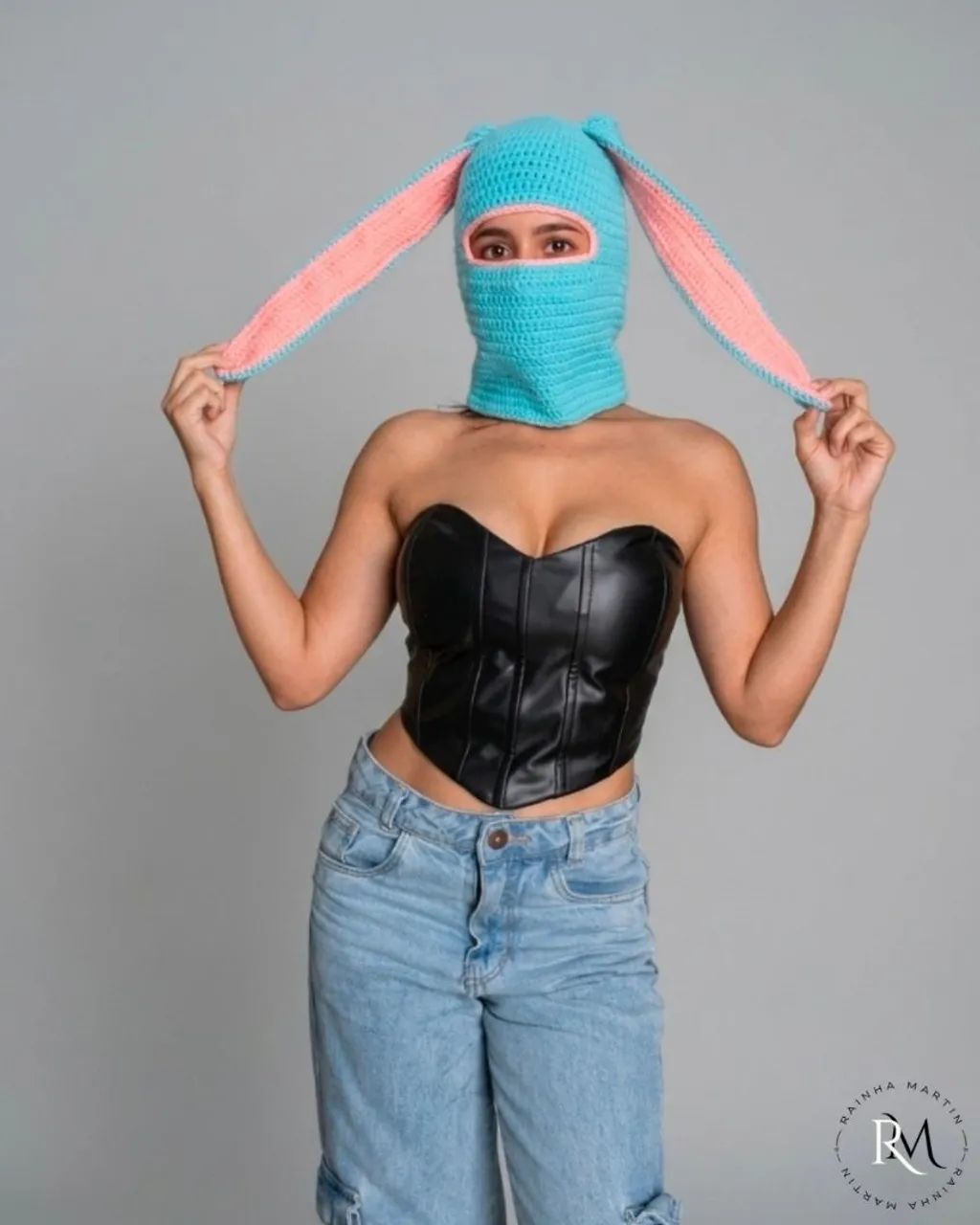 Balaclava Bunny em Crochê  - Foto 2