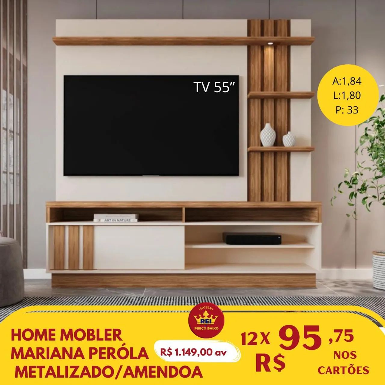 PROMOÇÃO URGENTE - Home Painel + Rack para Tvs com até 55 POLEGADAS Disponível - Foto 2