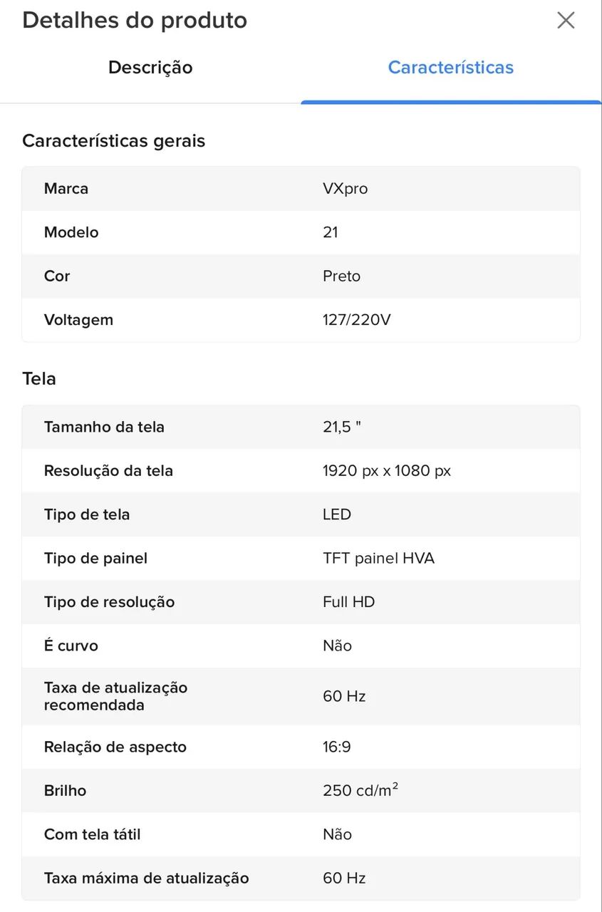 Monitor VXPro HDMI 21,5 - Foto 3