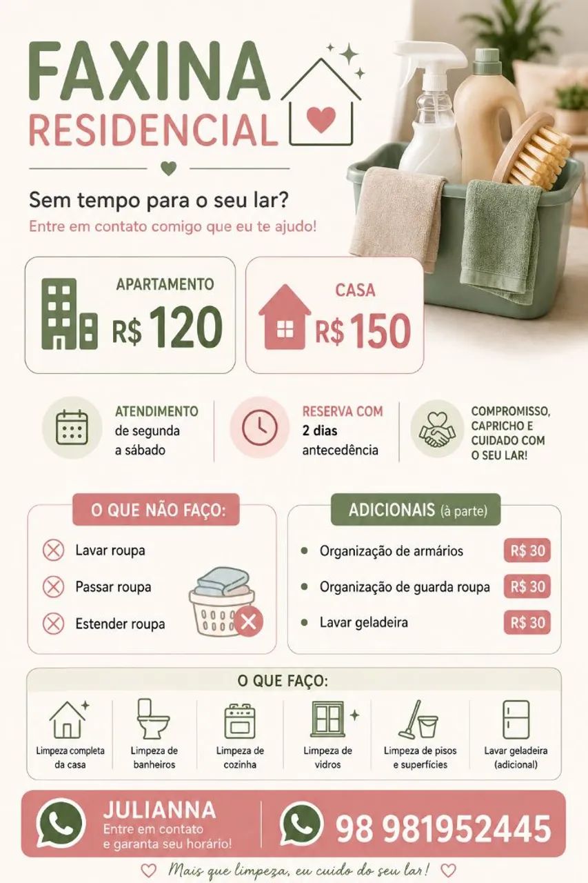 Faxina/ diarista 