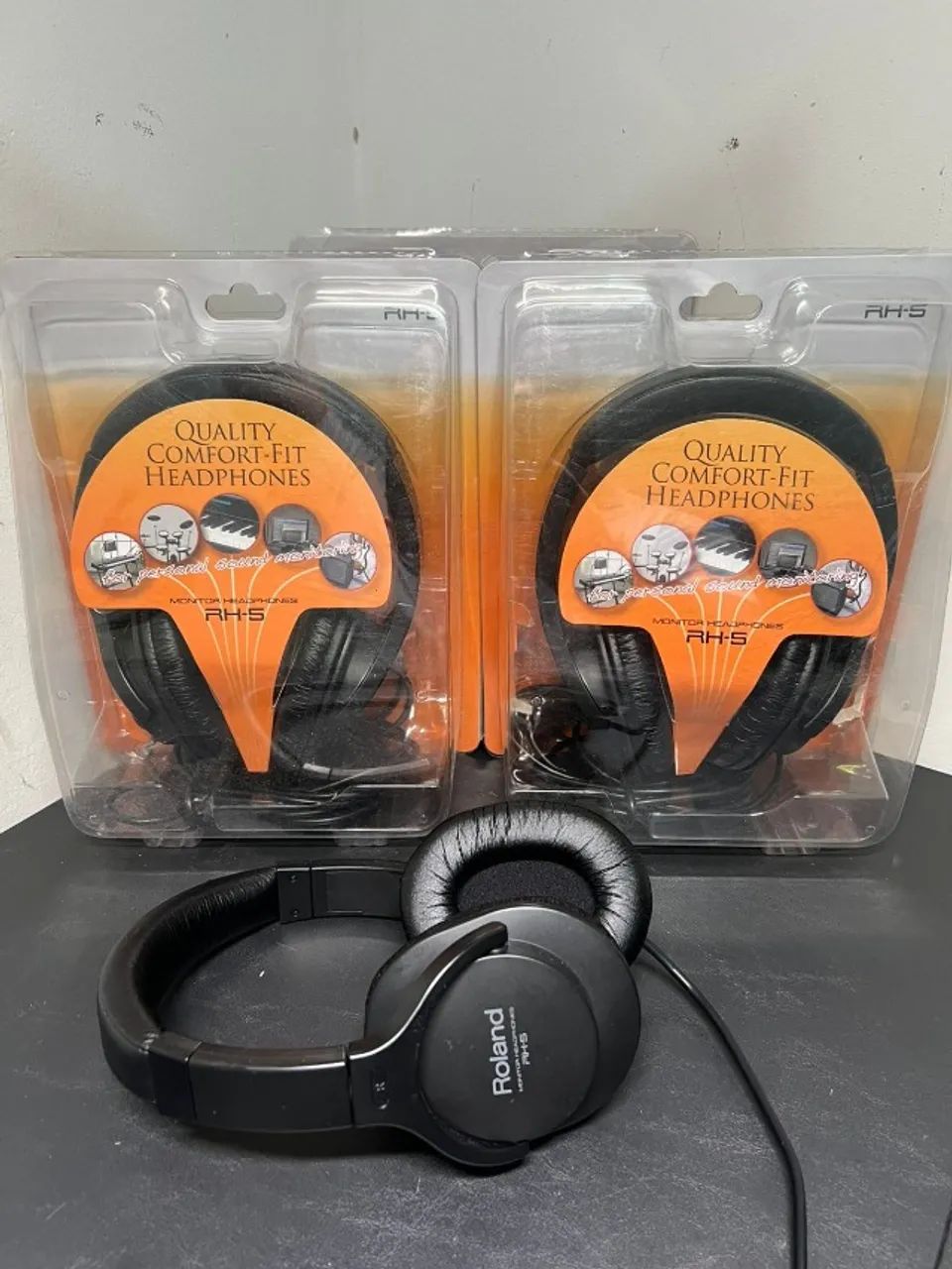 Fone De Ouvido On-ear Roland Rh-5 Preto (novo Com Caixa Aberta)