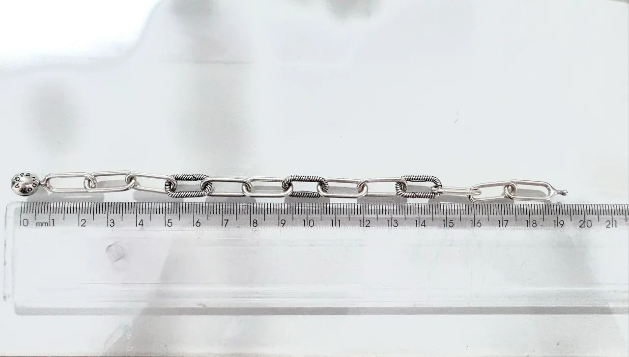 pulseira corrente de elos . prata 925. 19,5cm de comprimento.  - Foto 3