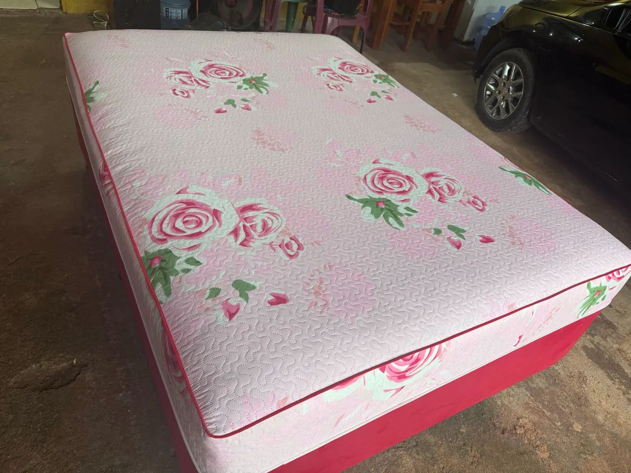 Cama casal mola ensacada em edredom  - Foto 2