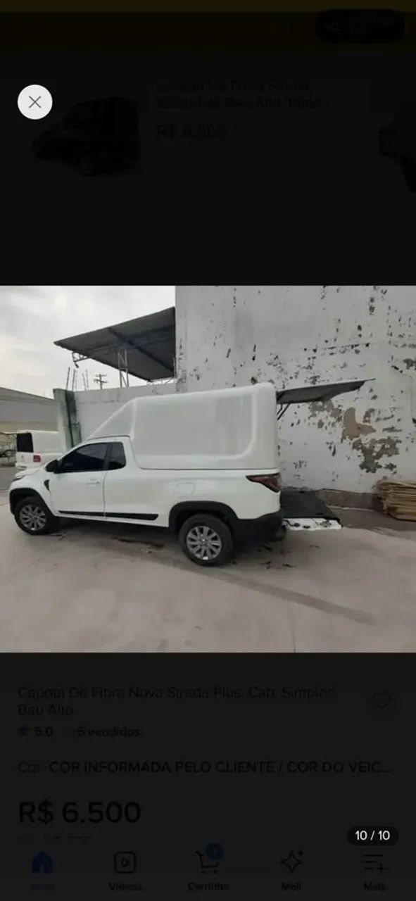 Capota de fibra Fiat strada 2021 acima - Foto 2