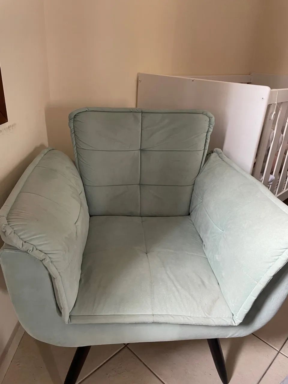 Poltrona Decorativa Verde-Clara - Confortável - Foto 3