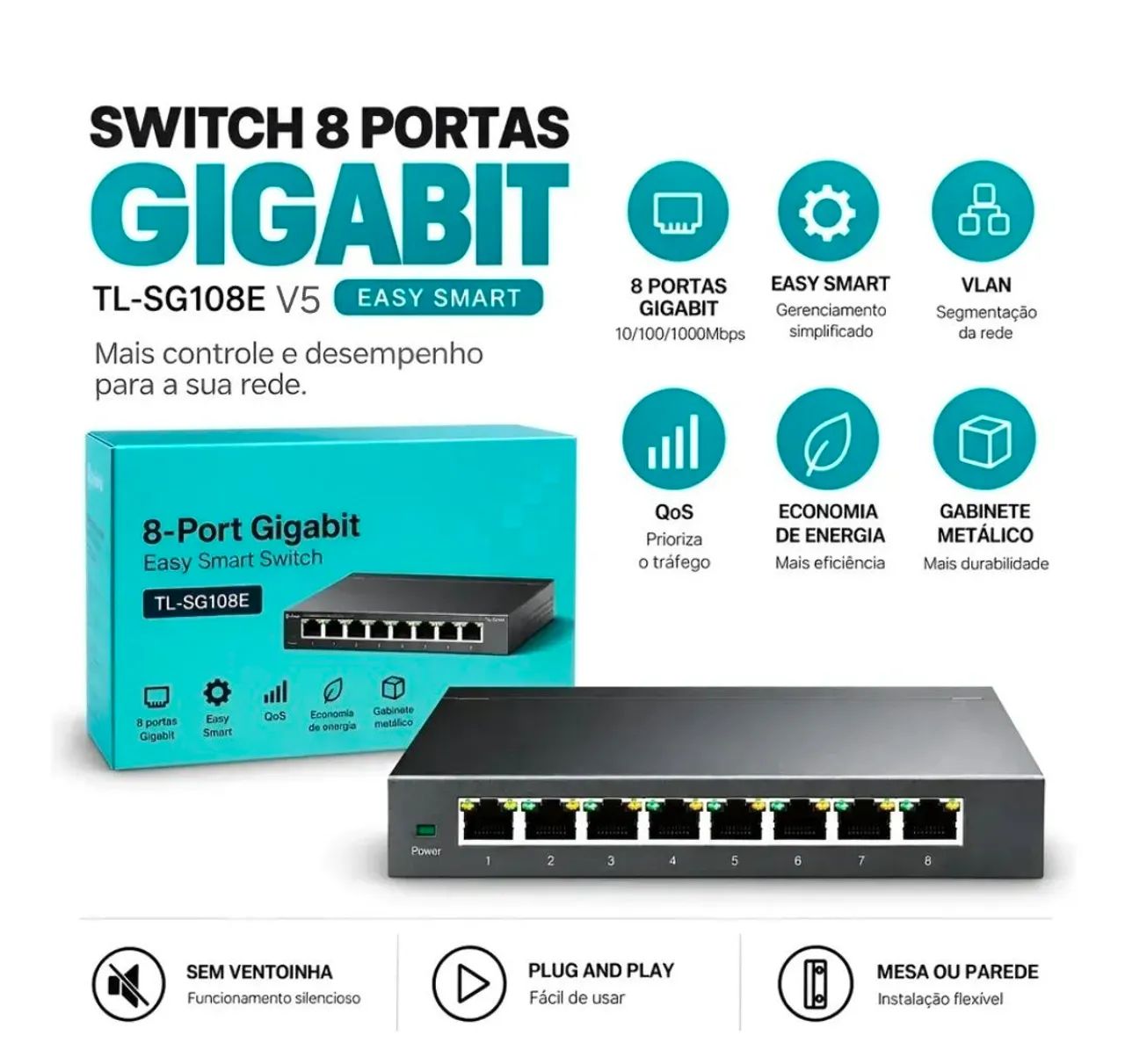 TL-SG108E V5 SWITCH TP-LINK  - Foto 3