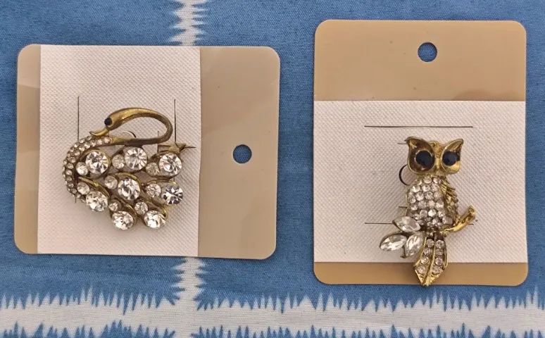 Dupla de Lindos Broches de CISNE e CORUJA!