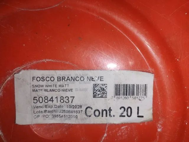 Tinta látex branca 2 baldes 20 LTS cada