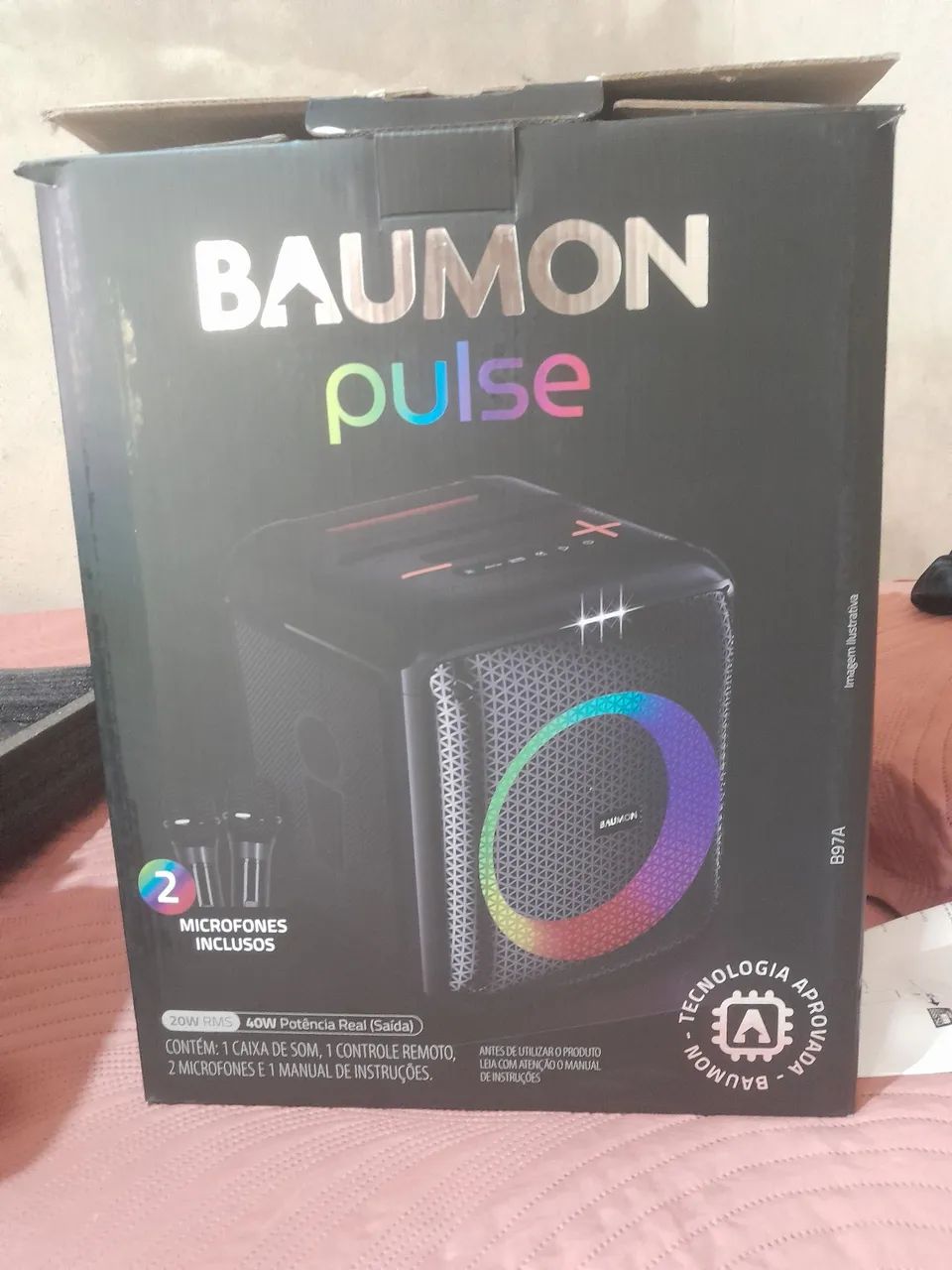 Caixa de som BAUMON POLVE nova na caixa pega Bluetooth pen-drive cartao de memória perf - Foto 2