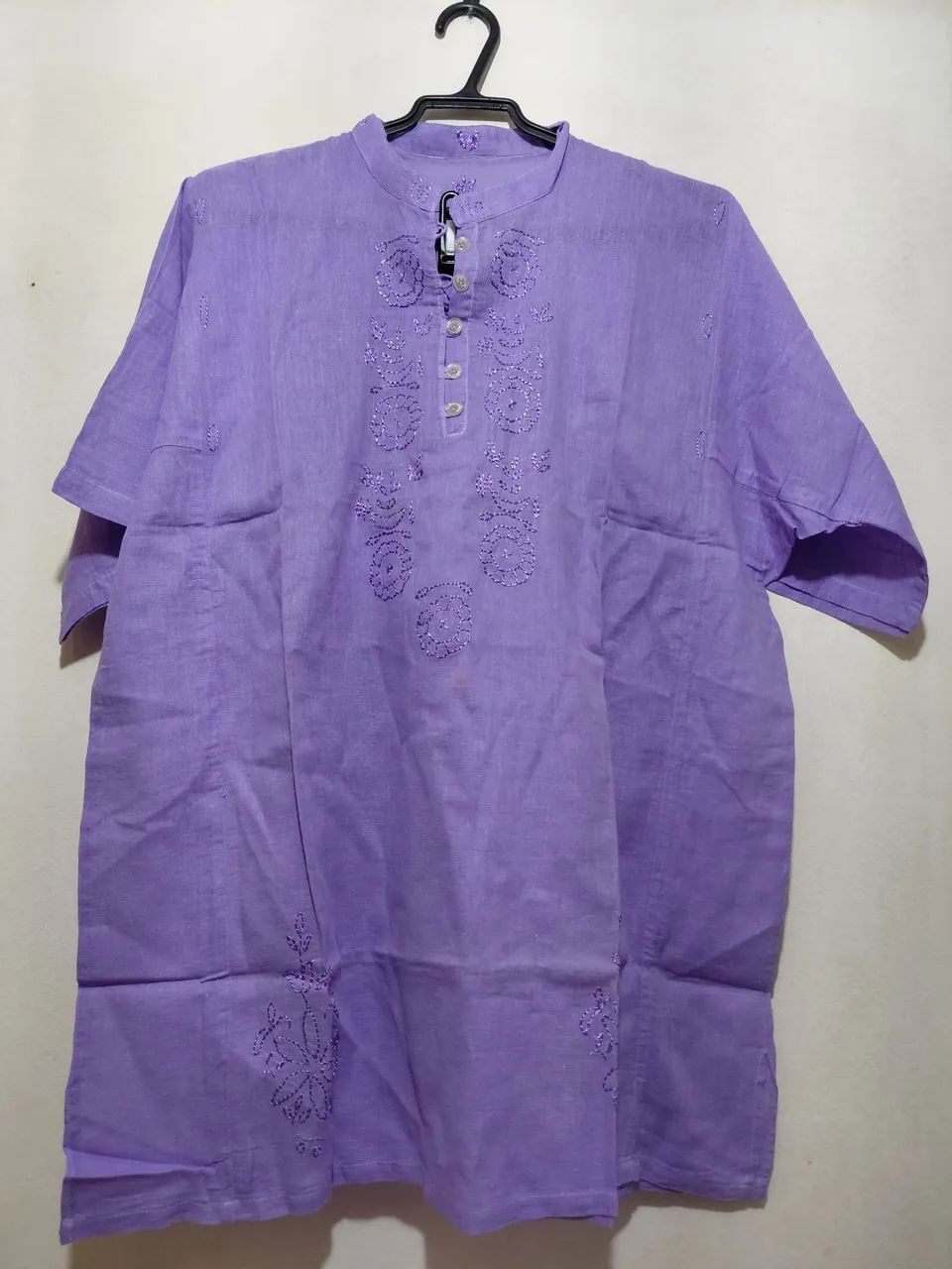 Blusa Algodão Lilás com Bordado