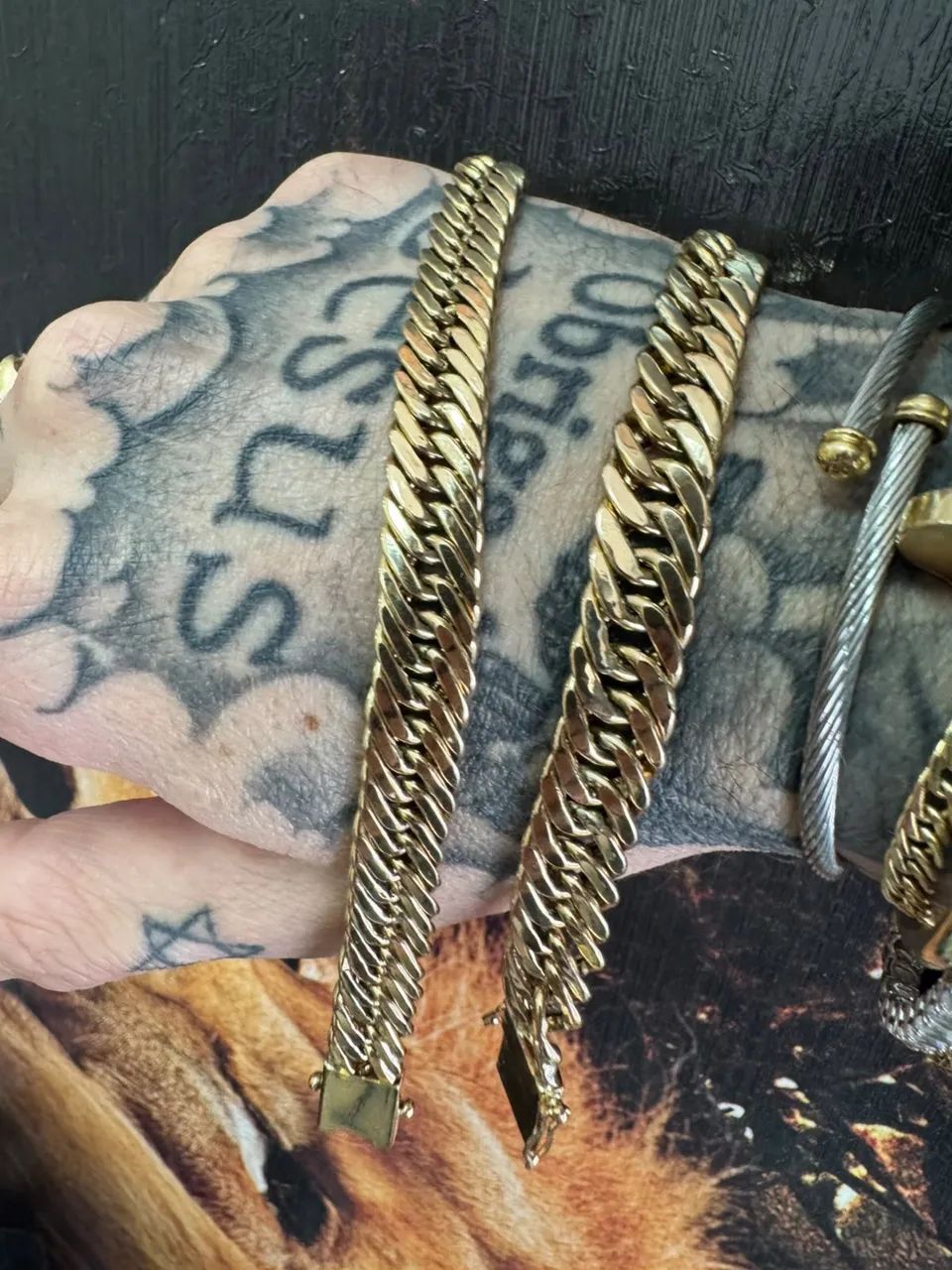 Pulseira Groumet de ouro 18k procedência garantia eterna