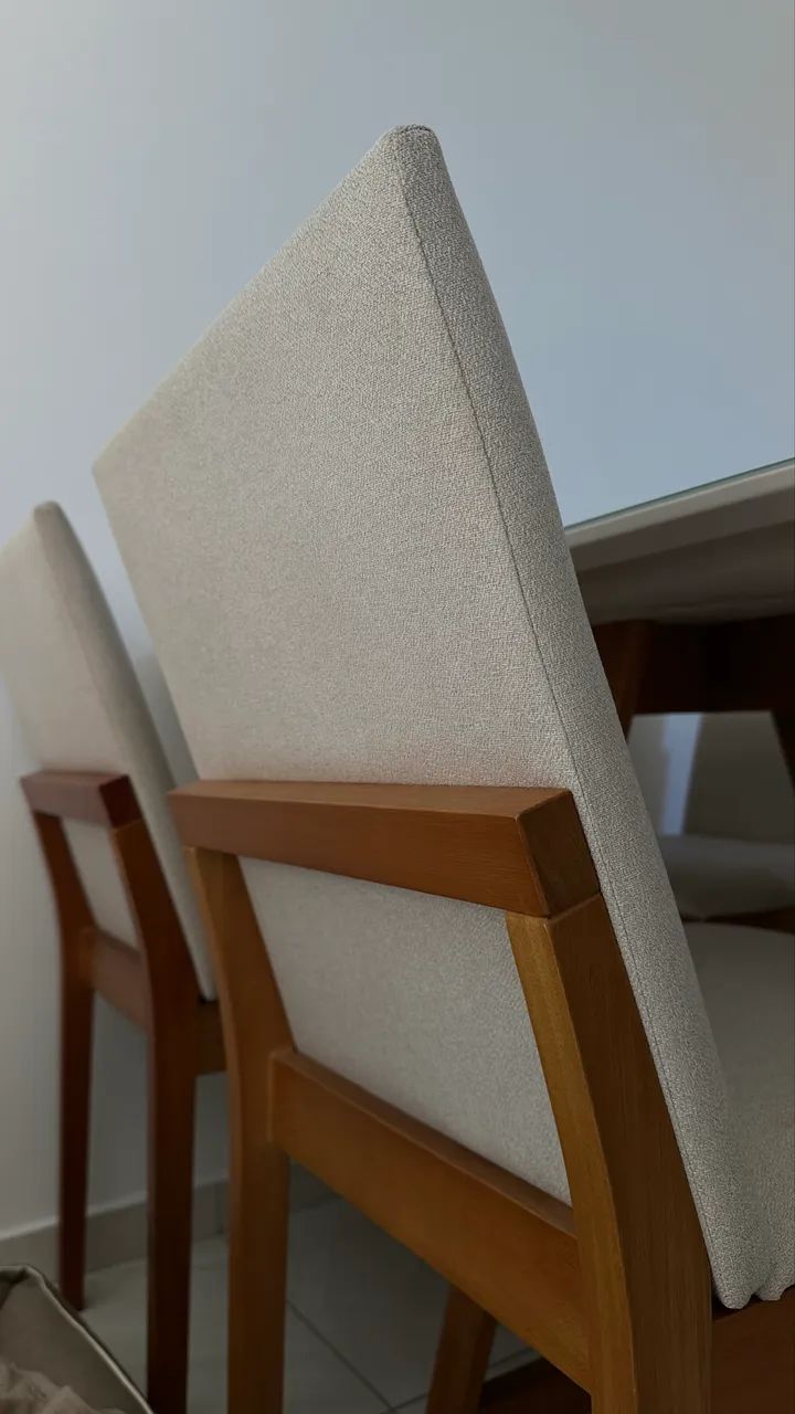 Mesa bege 120x80 - Madeira maciça 