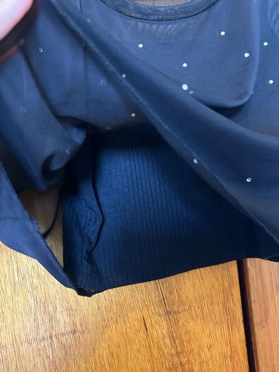 Blusa Cropped Tule com Strass - Foto 4
