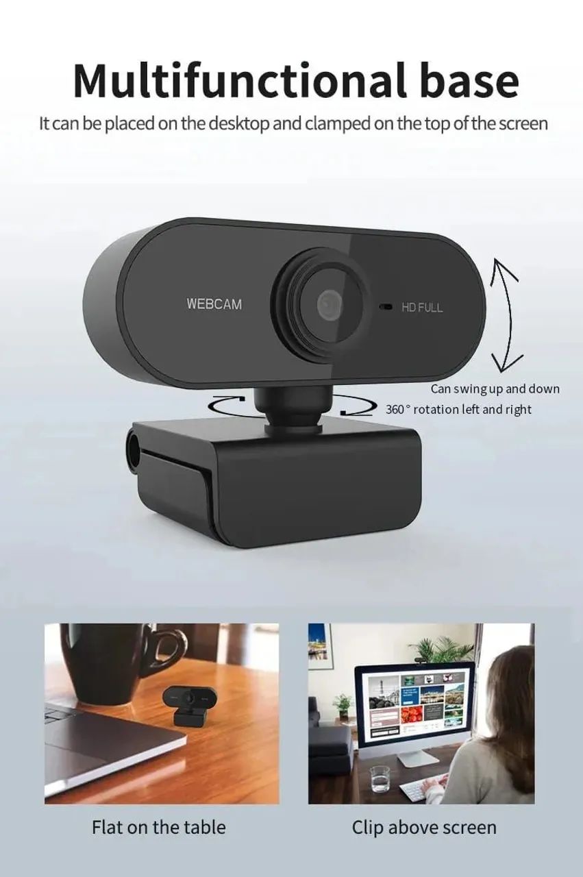 Câmera Webcam HD com microfone embutido  - Foto 4