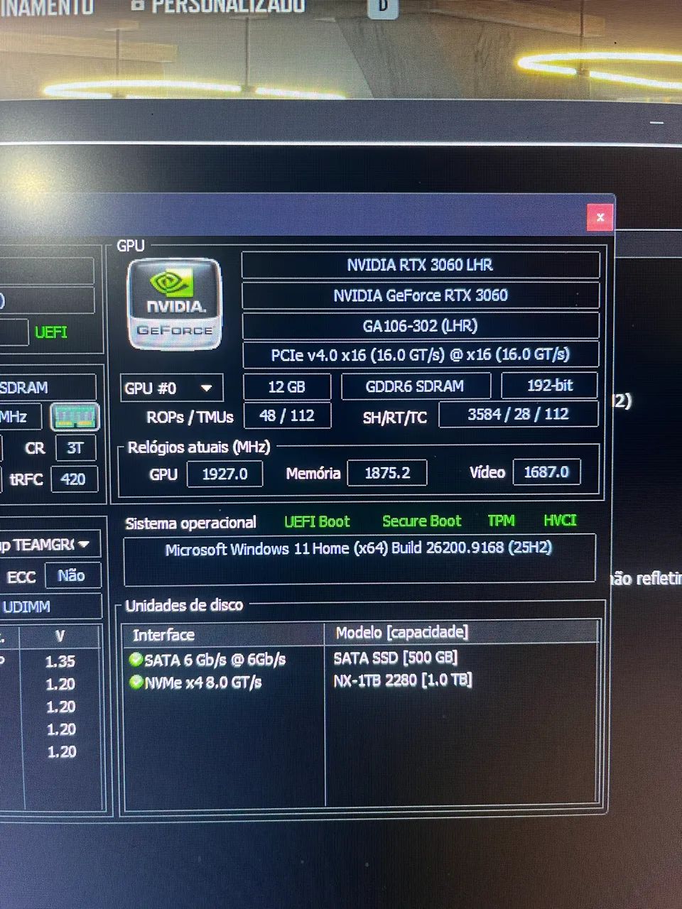 RTX 3060 12GB MUITO BEM CONSERVADA | PRONTA PARA JOGAR!  - Foto 3