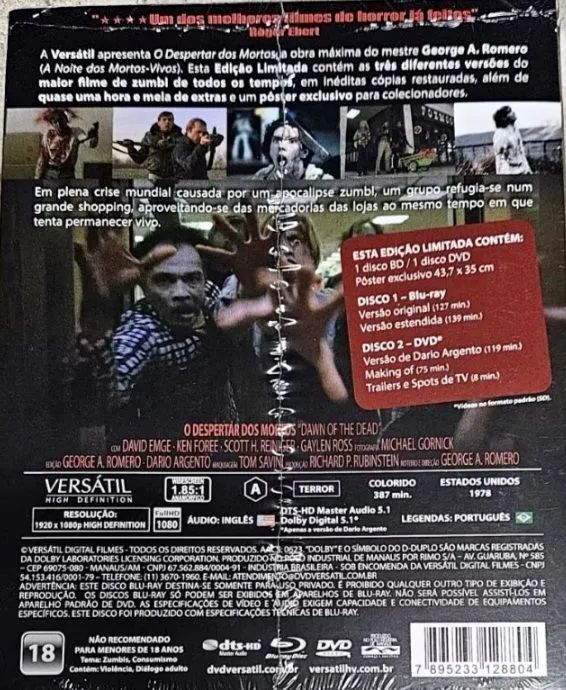 Despertar dos mortos Bluray Versatil Semi Lacrado Original  - Foto 2