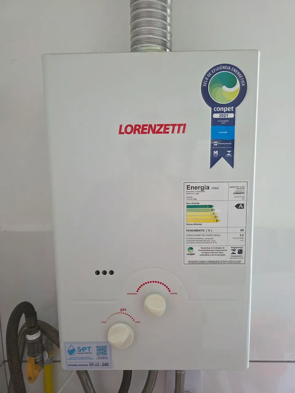 AQUECEDOR A GÁS LORENZETTI LZ 800 EF - PRONTO PARA USO