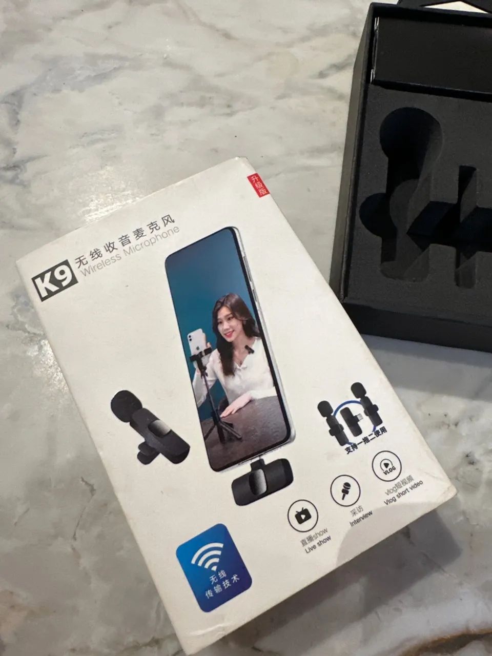 Kit Microfone Sem Fio K9 Duplo para Celular - Foto 3