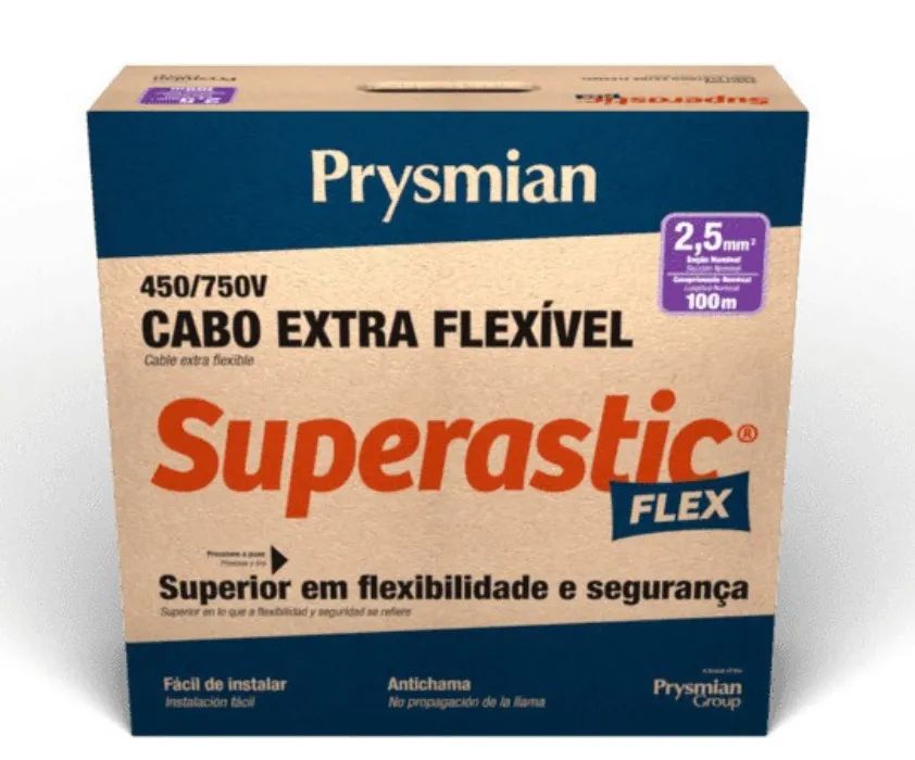 Cabo Elétrico Extra Flexível 2,5mm 100 Prysmian Combo com 4 caixas