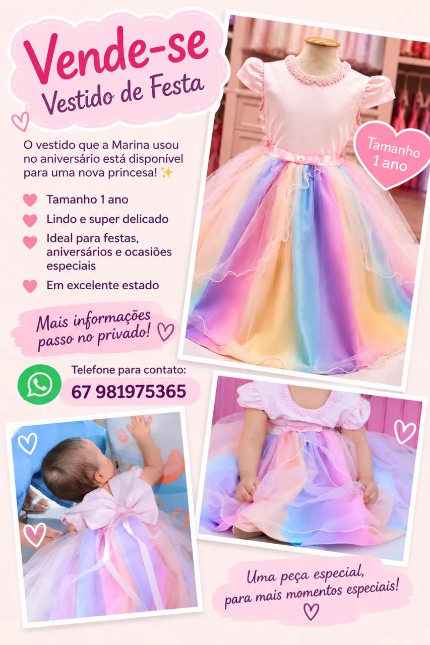 Vestido de festa para bebê 