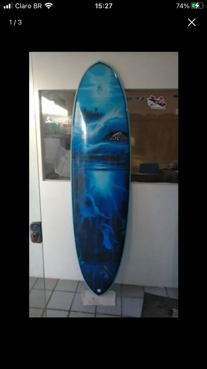 Prancha surf funboard + capa + leash