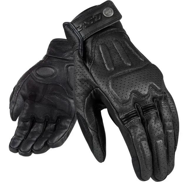 Luva Ls2 Rust Couro Ventilada Preta