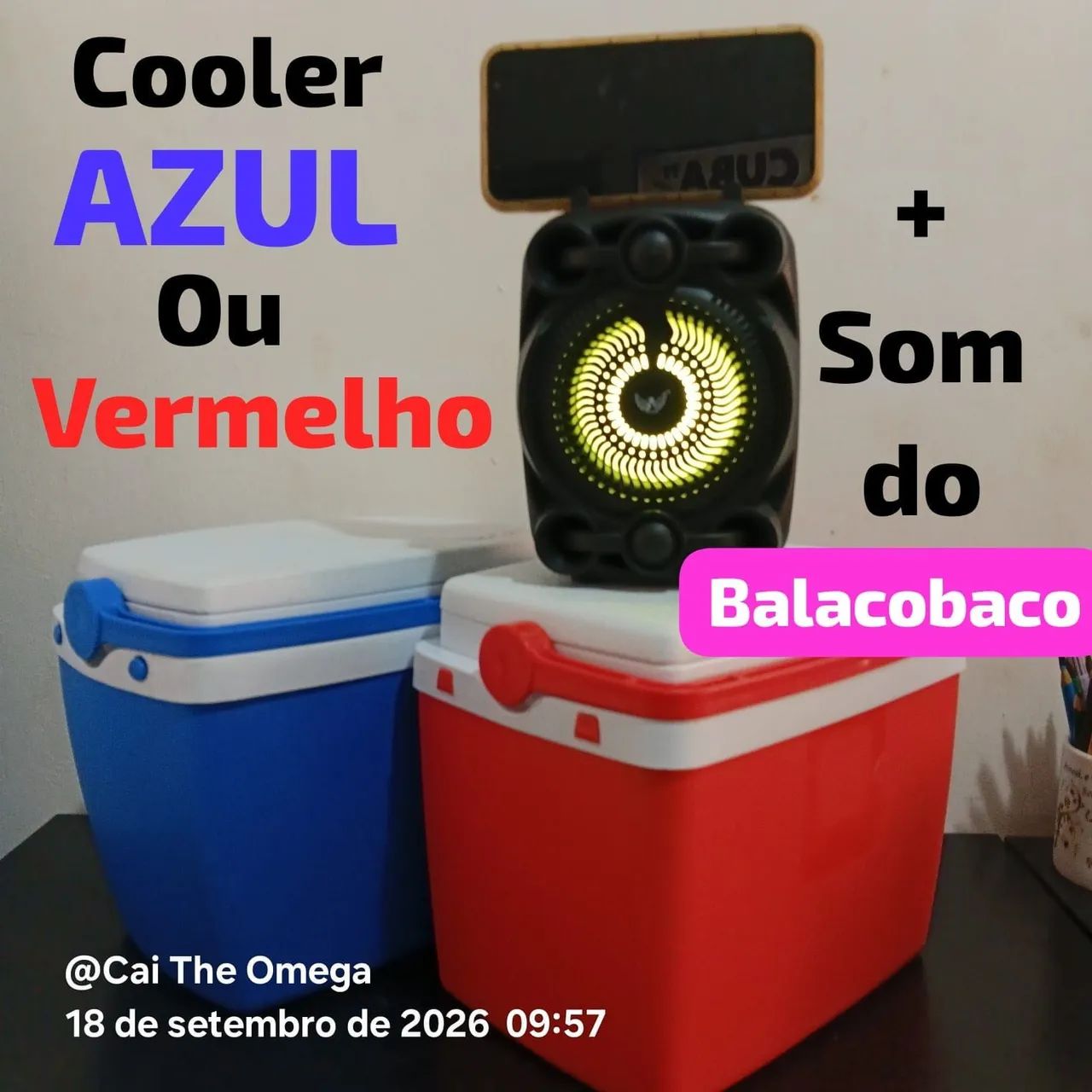 Kit 1 Caixa de som + 1 cooler de praia