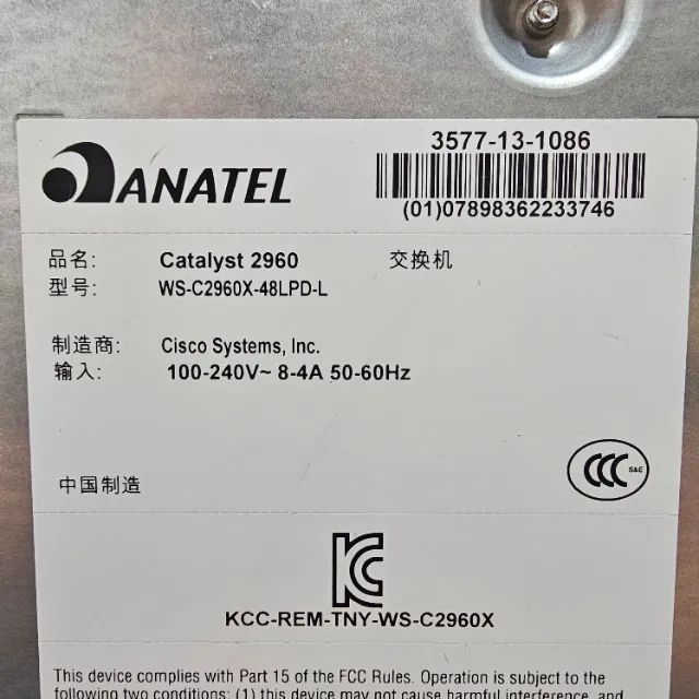 Cisco Catalyst 2960-X WS-C2960X-48LPD-L 10Gb Uplink PoE+ - Foto 3