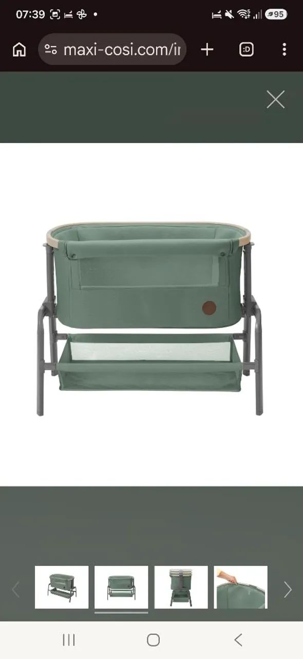 Berço Portátil lora Air Co-sleeper Graphite Maxi Cosi Essential Graphite Cinza