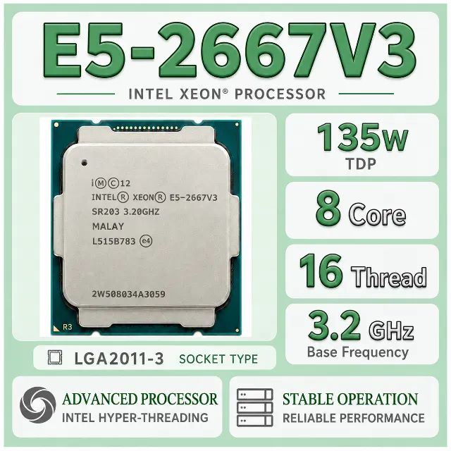 Processador Intel Xeon E5-2667 V3 8 Núcleos 16 Threads 3.2GHz LGA 2011-3 X99