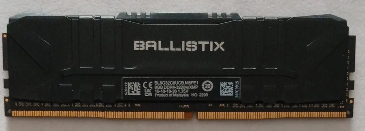 Memória Crucial Ballistix, 8GB, 3200MHz, DDR4, CL16, Preto - Foto 2