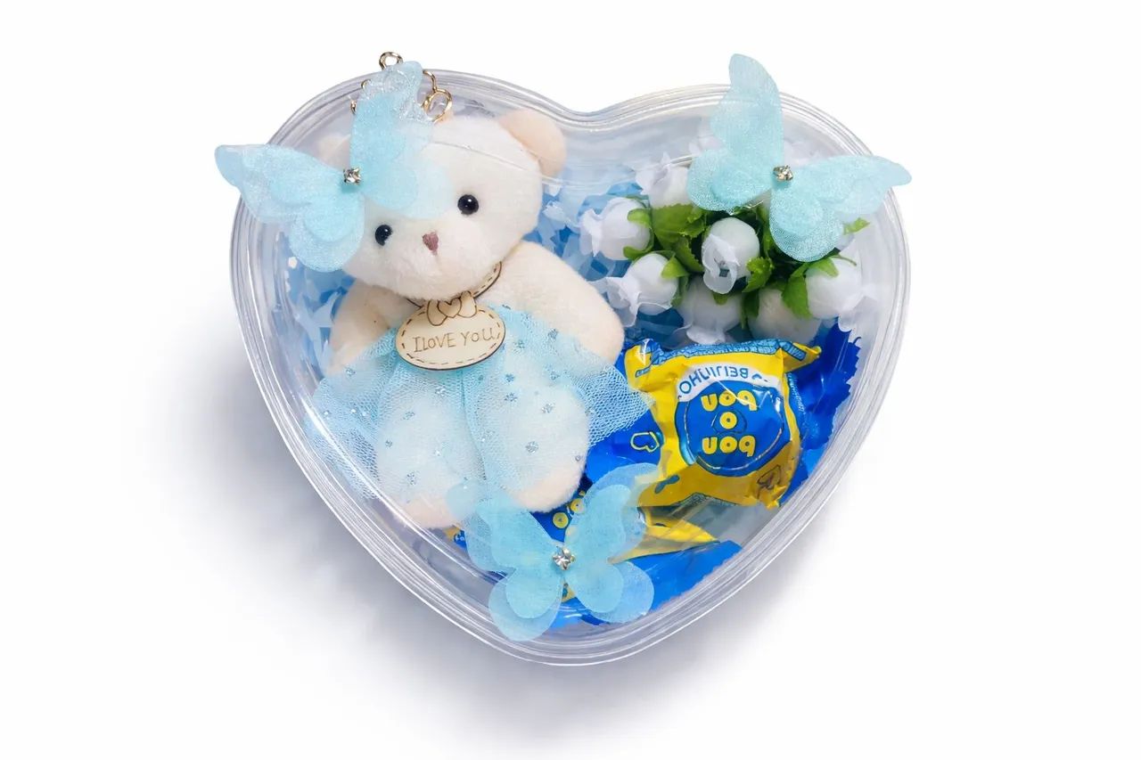 Kit presente do amor com ursinho bombom e flores <br> - Foto 3