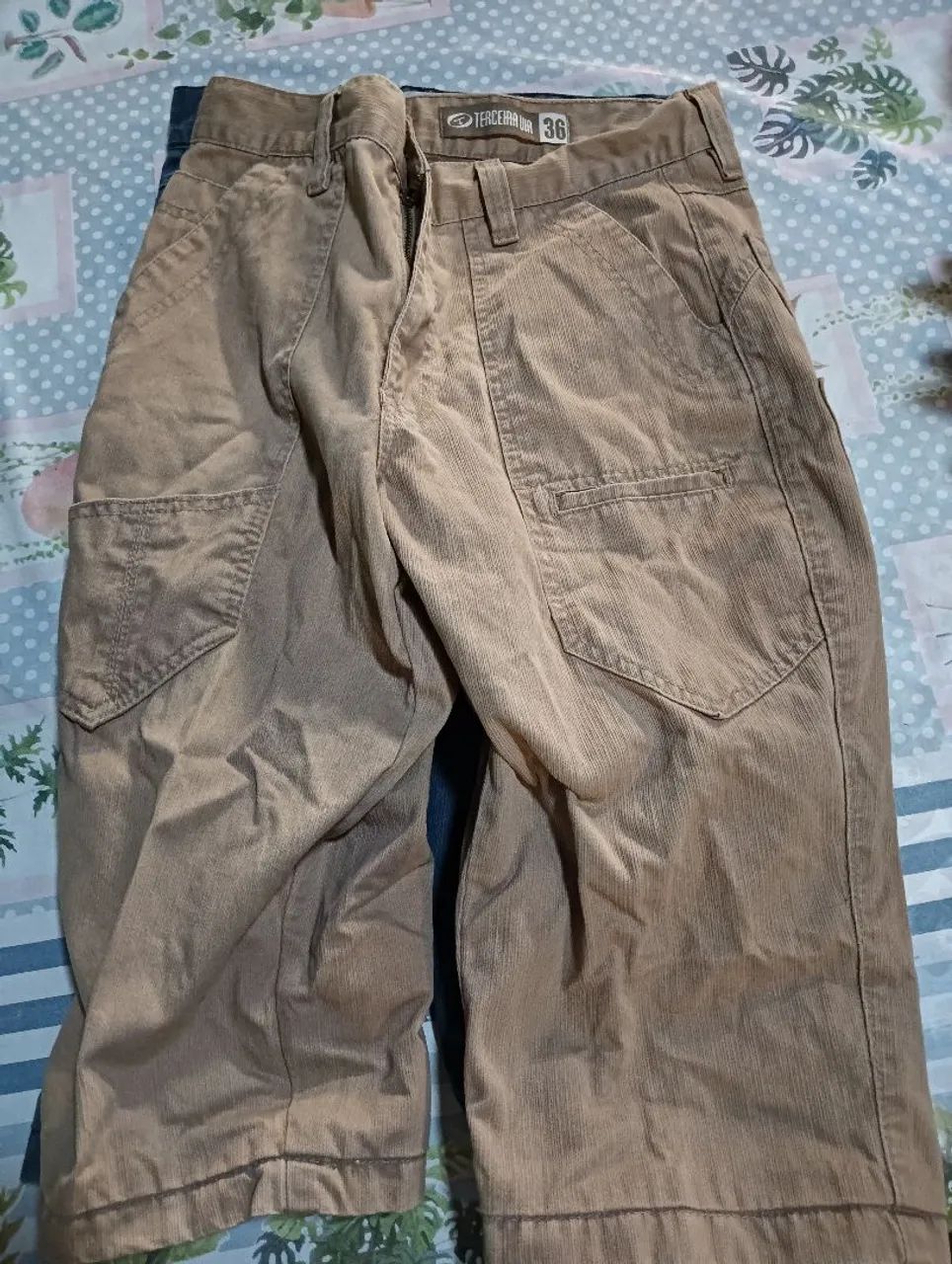 Bermuda jeans beje