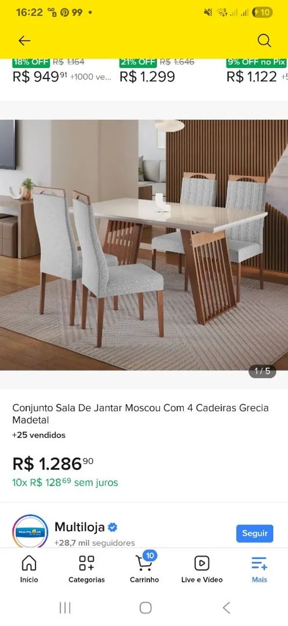 Mesa 4 cadeiras, nova menos de 1 ano  - Foto 2