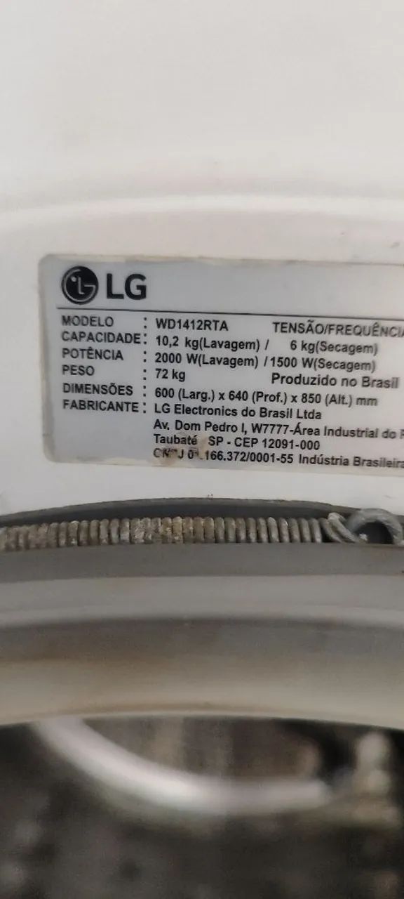 Máquina lava e seca LG 10kg com defeito  - Foto 2