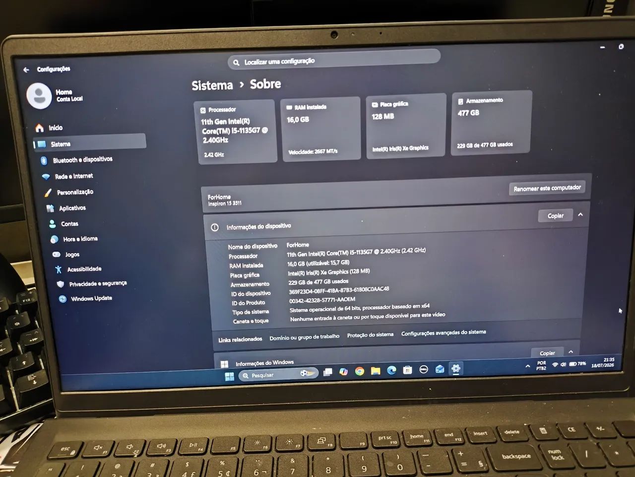 Notebook Dell Inspiron 15 3511 - Foto 5
