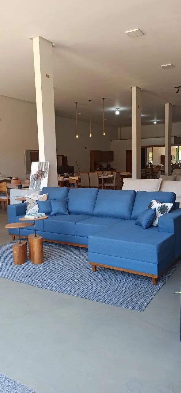 Sofá Com Chaise 3,00m Mostruario Loja Peça única 