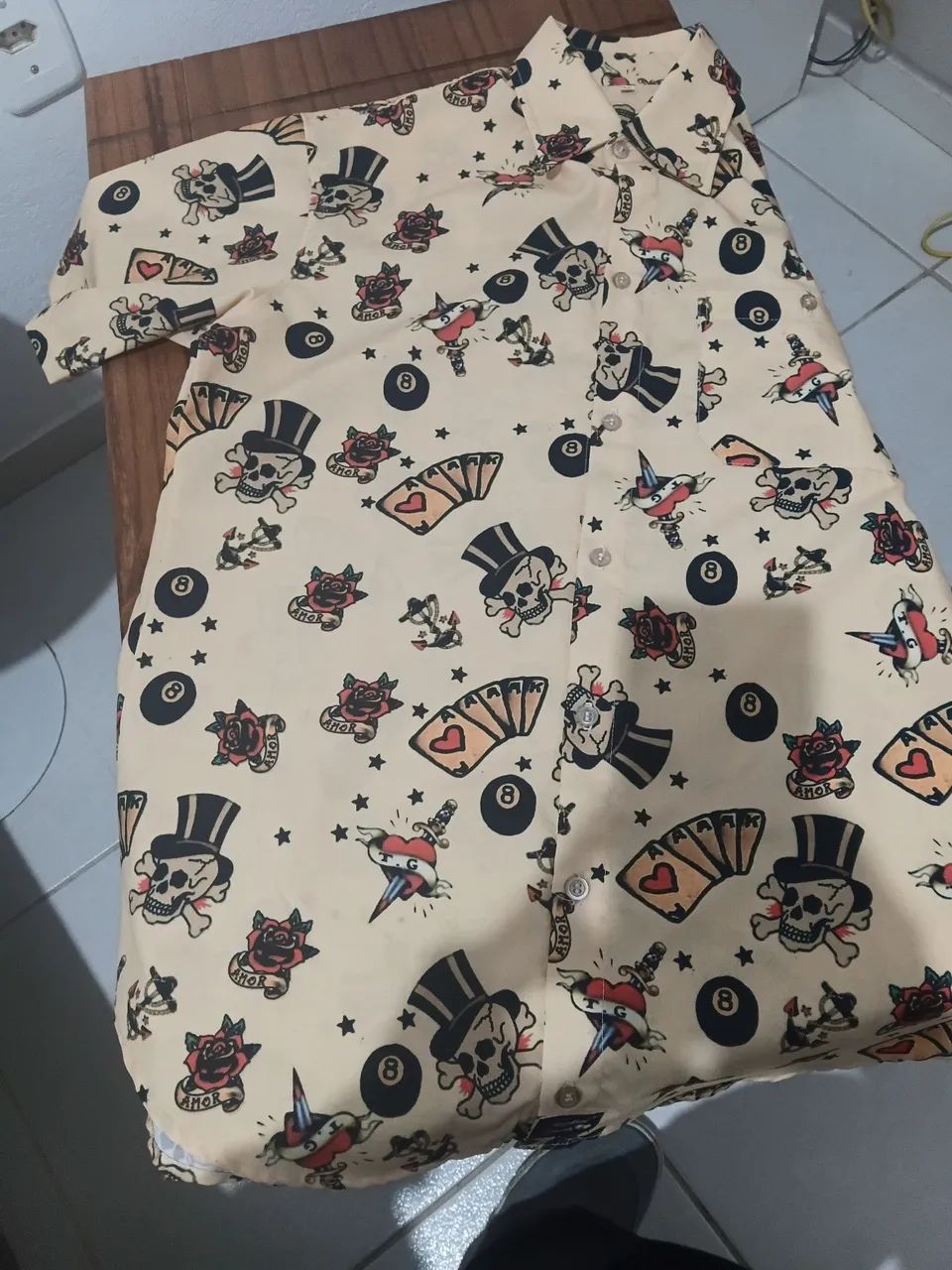 Camisa de botão estampa olá scool - Foto 2