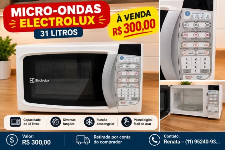 Microondas Eletrolux 31 litros usado