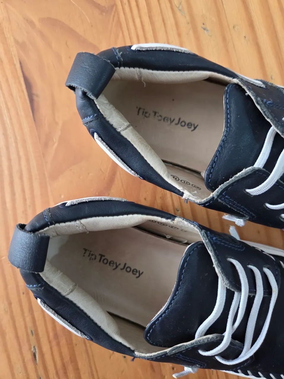 tip toey joey tênis modelo boat / mocassim couro legitimo azul br 27 - Foto 3
