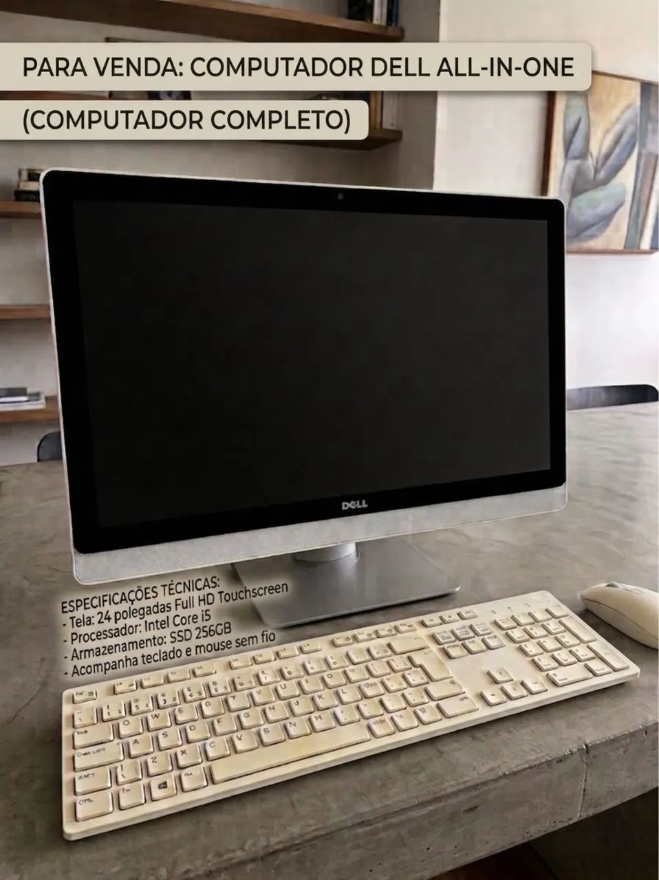 Computador Dell All in One completo - Core i5 / Touchscreen / SSD - Foto 2