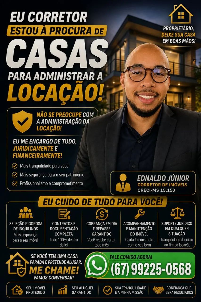 ALUGO SEU IMÓVEL E ADMINISTRO A LOCAÇÃO 