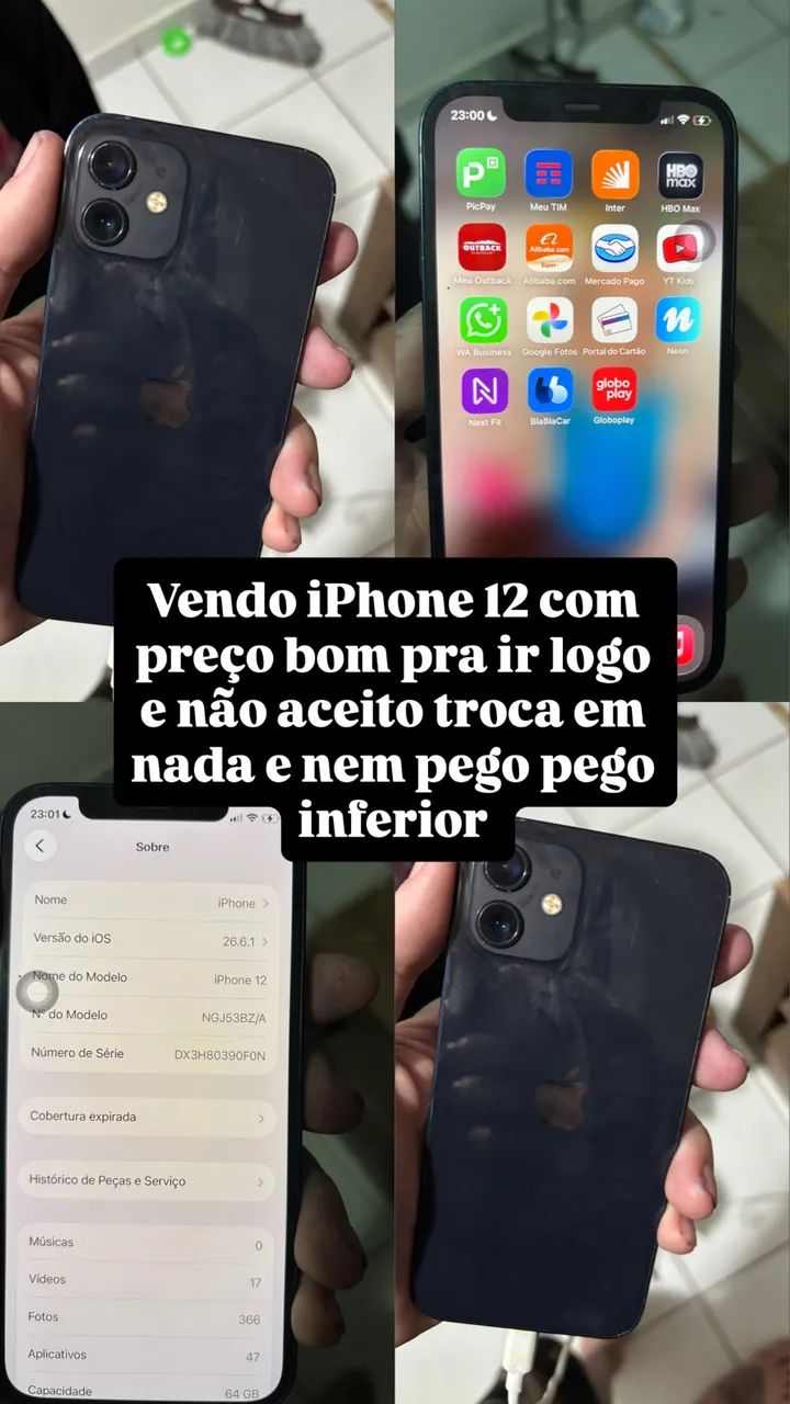 IPHONE 12, 64gb APENAS VENDE SEM TROCAS 