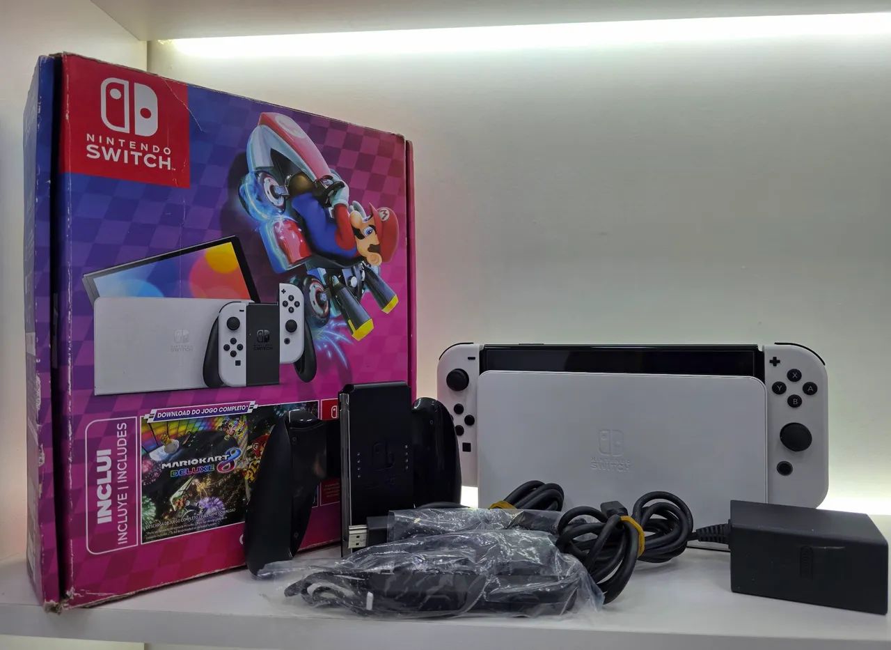 Nintendo switch Oled/ destravado/ 128GB/ Completo - Foto 2